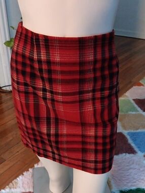 The Limited Red Plaid Mini Skirt